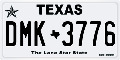 TX license plate DMK3776