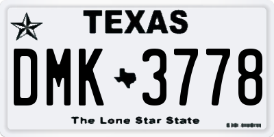 TX license plate DMK3778