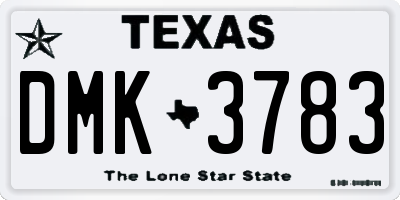 TX license plate DMK3783