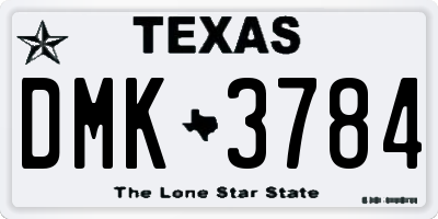 TX license plate DMK3784