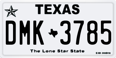 TX license plate DMK3785