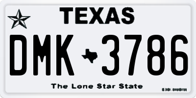 TX license plate DMK3786