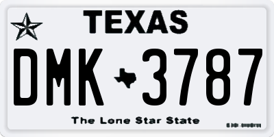 TX license plate DMK3787