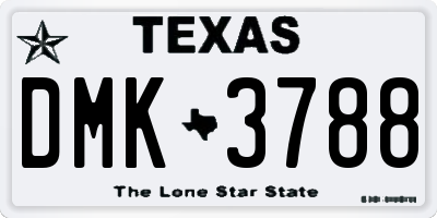 TX license plate DMK3788