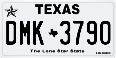 TX license plate DMK3790