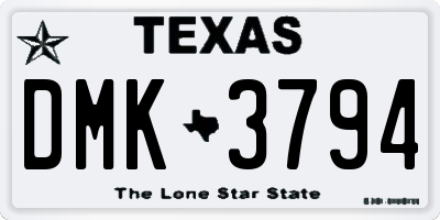 TX license plate DMK3794