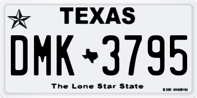 TX license plate DMK3795