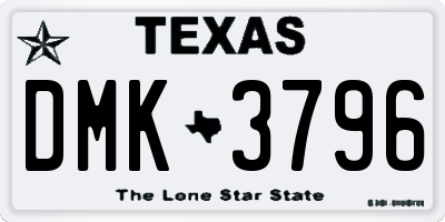 TX license plate DMK3796