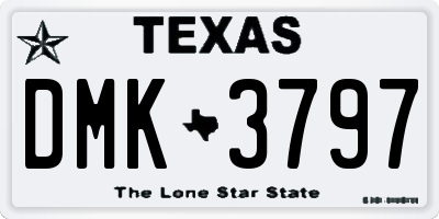 TX license plate DMK3797