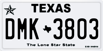 TX license plate DMK3803