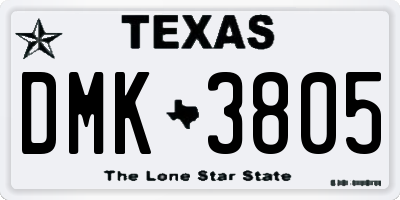 TX license plate DMK3805