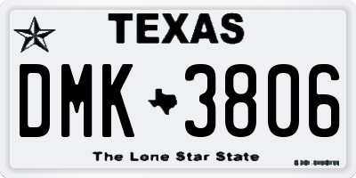 TX license plate DMK3806