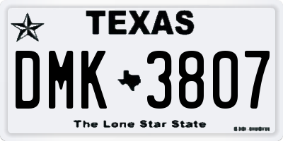 TX license plate DMK3807