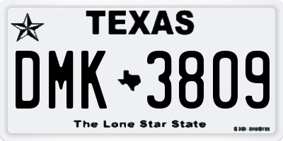 TX license plate DMK3809