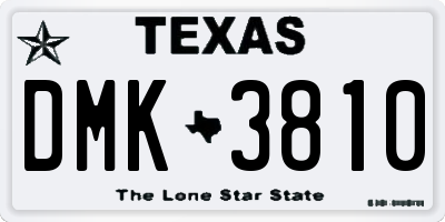 TX license plate DMK3810