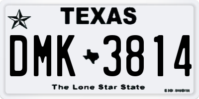 TX license plate DMK3814