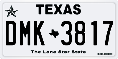 TX license plate DMK3817