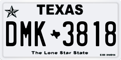 TX license plate DMK3818