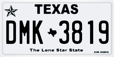 TX license plate DMK3819