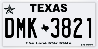 TX license plate DMK3821
