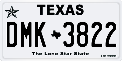 TX license plate DMK3822