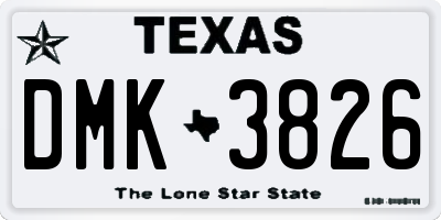 TX license plate DMK3826