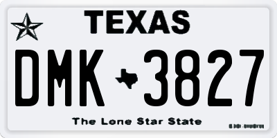 TX license plate DMK3827