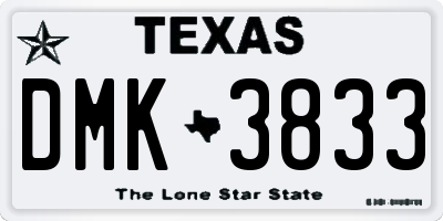 TX license plate DMK3833