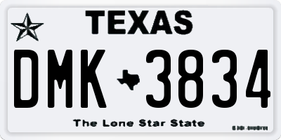 TX license plate DMK3834