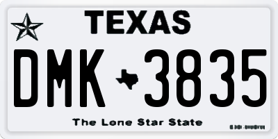 TX license plate DMK3835