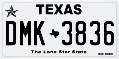 TX license plate DMK3836
