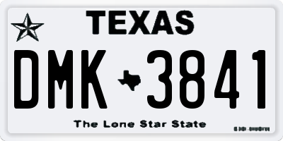 TX license plate DMK3841