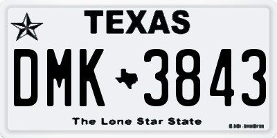 TX license plate DMK3843