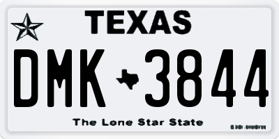 TX license plate DMK3844