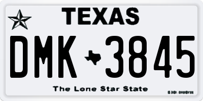 TX license plate DMK3845