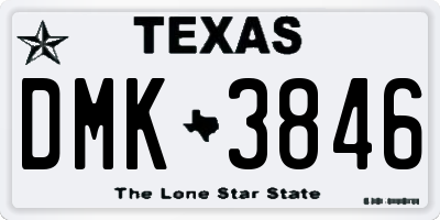 TX license plate DMK3846