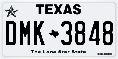TX license plate DMK3848