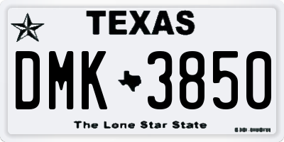 TX license plate DMK3850