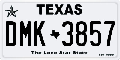 TX license plate DMK3857