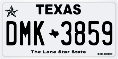 TX license plate DMK3859