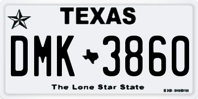 TX license plate DMK3860