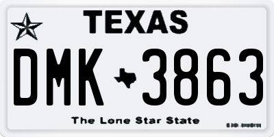 TX license plate DMK3863