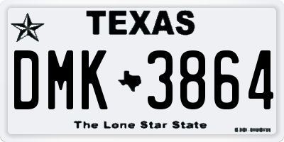 TX license plate DMK3864