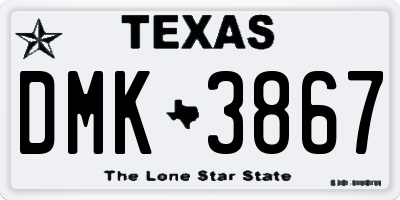 TX license plate DMK3867