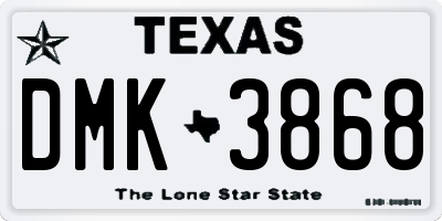 TX license plate DMK3868