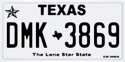 TX license plate DMK3869