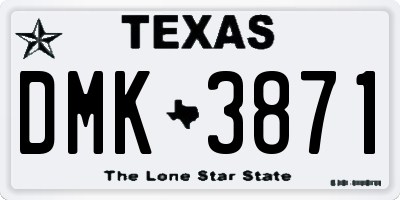 TX license plate DMK3871