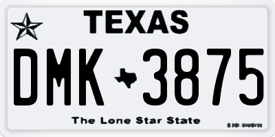 TX license plate DMK3875