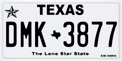TX license plate DMK3877