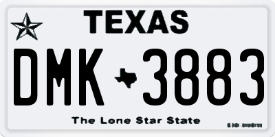 TX license plate DMK3883